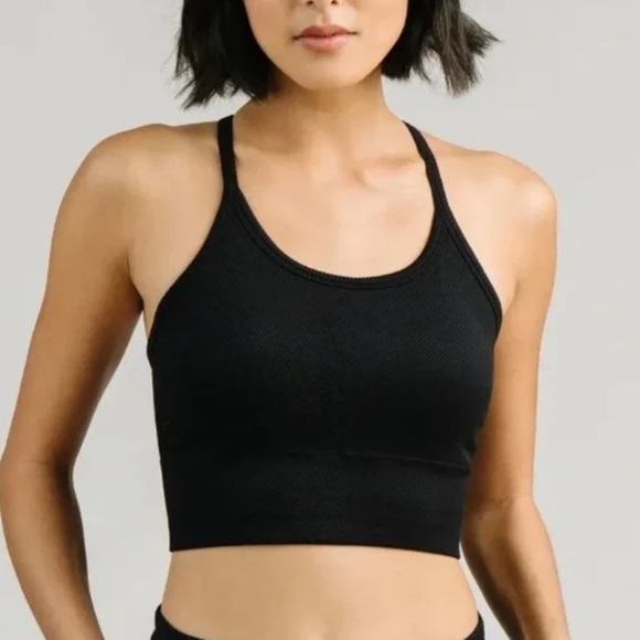Women’s Sports Bra / Cropped Tank, Black, size small - Picture 3 of 5